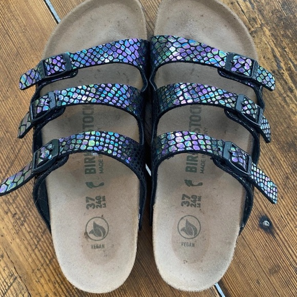 Birkenstock Holographic Snake Print Sandals Vegan Size 37 - Picture 4 of 8